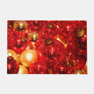 Christmas Red Glass Decor Baubles Doormat