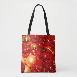 Christmas Red Glass Decor Baubles Tote Bag