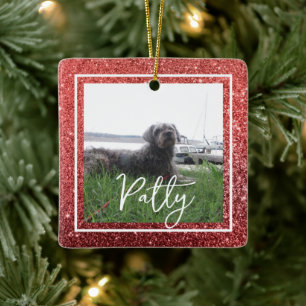  Christmas Red Glitter Bible Verse Hope   Ceramic Ornament