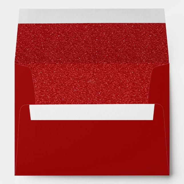 Christmas Red Glitter Envelope (Back (Bottom))