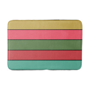 Christmas Red Gold Green Color On Watercolor Paper Bath Mat