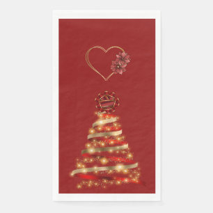 Christmas Red & Gold Modern Trees  Napkin