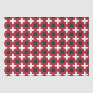 Christmas Red Green and White Pattern Tissue Paper