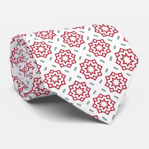 Christmas Red Green and White Traditional Pattern Tie