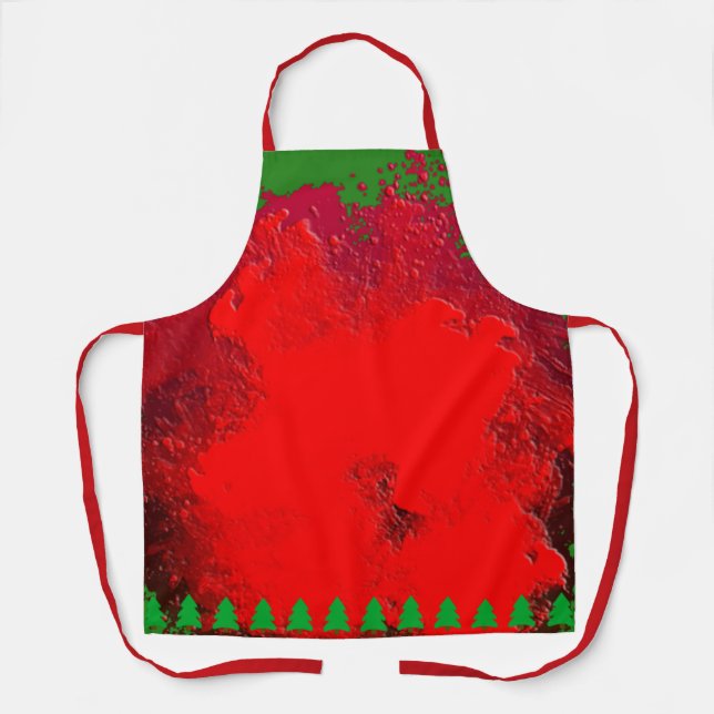 Christmas Red Green Apron Design, Christmas Aprons (Front)