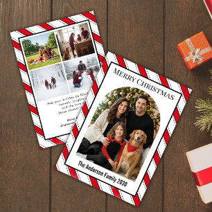 Christmas Red Green Arch 5 Custom Photo Holiday Card