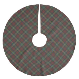 Christmas red green blue plaid pattern elegant brushed polyester tree skirt