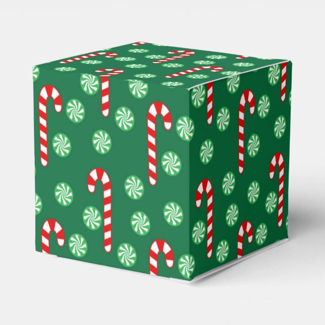 Christmas Red Green Candy Cane Favour Box (Back Side)