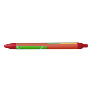 Christmas Red Green Geometric Black Ink Pen