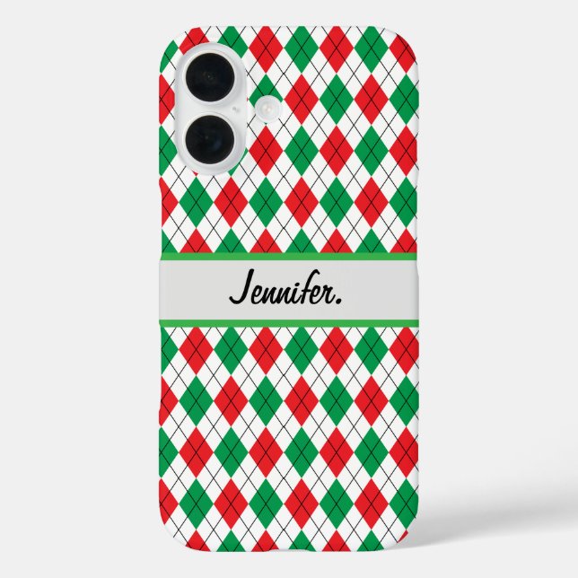 Christmas Red & Green geometric  Case-Mate iPhone Case (Back)