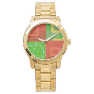 Christmas Red Green Geometric eWatch Watch