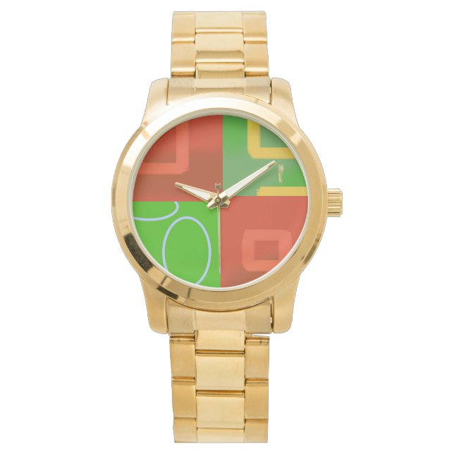 Christmas Red Green Geometric eWatch Watch (Front)