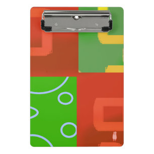 Christmas Red Green Geometric  Mini Clipboard