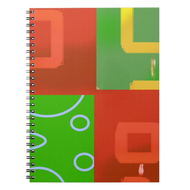Christmas Red Green Geometric  Notebook (Front)