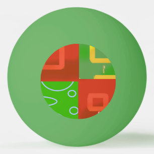 Christmas Red Green Geometric  Ping Pong Ball