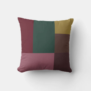 Christmas Red Green Gold Pink Brown Colour Block Cushion