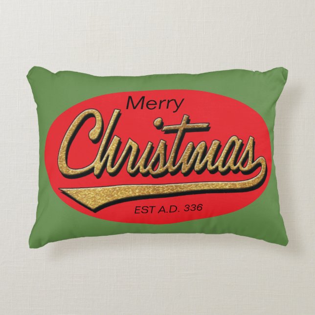 Christmas Red/Green Pillow "Christmas Retro BCE" (Front)