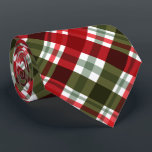 Christmas Red Green Plaid Tie<br><div class="desc">A beautiful red, green and white Christmas plaid pattern, this men's neck tie is cool for the holidays to wear to the office, a night on the town, a wedding, your own wedding ceremony, or give as a gift to your husband, dad, brother or best friend. More designs in our...</div>