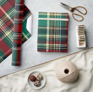Christmas Red Green Plaid Wrapping Paper