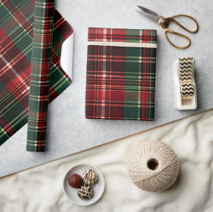 Christmas Red Green Plaid Wrapping Paper
