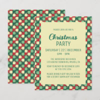 Christmas Red Green Puzzle Piece Geometric