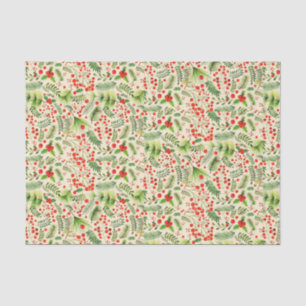Christmas Red Green Reto Decoupage Vintage Design Tissue Paper
