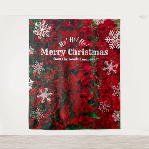 Christmas Red Green Snowflake    Party Backdrop Tapestry