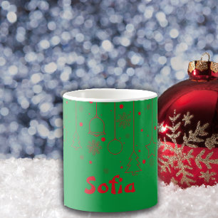 Christmas red green star decoration Classic Mug