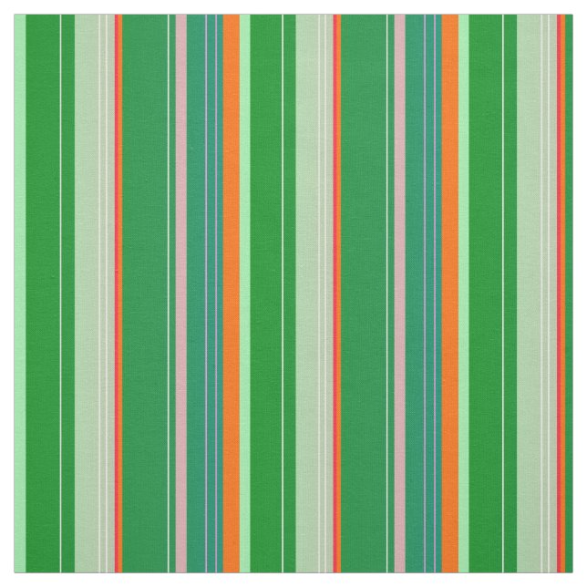 Christmas red green striped lines pattern fabric (Swatch)