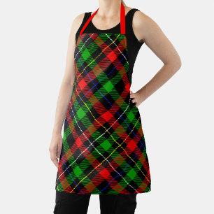 Christmas Red Green White Flannel Plaid Design Apron