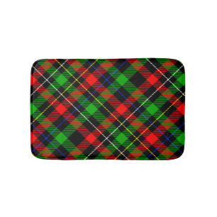 Christmas Red Green White Flannel Plaid Design Bath Mat
