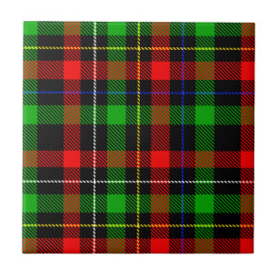 Christmas Red Green White Flannel Plaid Design Ceramic Tile