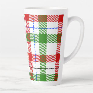 Christmas Red Green White Flannel Plaid Design Latte Mug