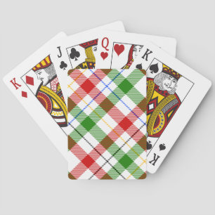 Christmas Red Green White Flannel Plaid Design Playing Cards