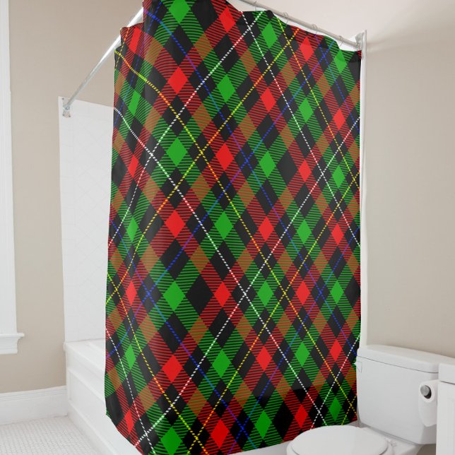 Christmas Red Green White Flannel Plaid Design  Shower Curtain (Creator Uploaded)