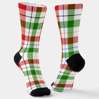 Christmas Red Green White Flannel Plaid Design  Socks