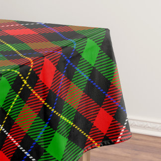 Christmas Red Green White Flannel Plaid Design  Tablecloth