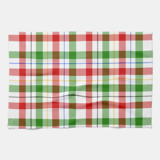 Christmas Red Green White Flannel Plaid Design  Tea Towel