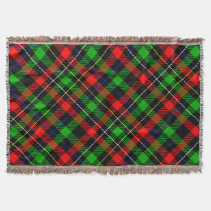 Christmas Red Green White Flannel Plaid Design Throw Blanket