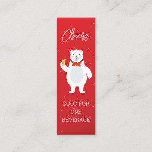 Christmas Red Holiday Drink Ticket Voucher