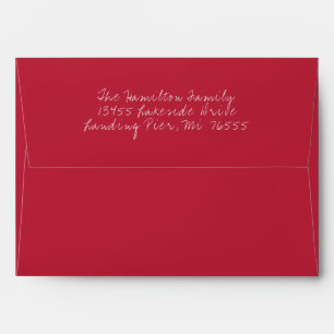 Christmas Red Holiday Personalise Envelope