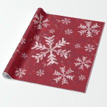 Christmas Red Holiday White Snowflake Rustic