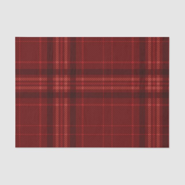 Christmas Red Maroon Plaid Pattern Tissue Paper (Front)