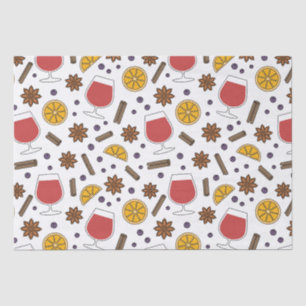 Christmas red mulled spicy wine drawing tissue paper