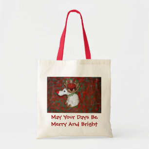 Christmas Red Nose Reindeer Moose Tote Bag