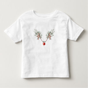 Christmas Red Nosed Reindeer Pine Berries Toddler T-Shirt
