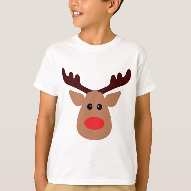 Christmas Red Nosed Reindeer T-Shirt (Front)