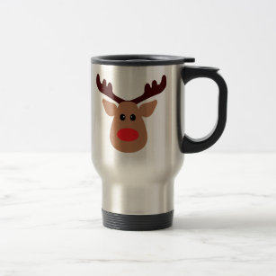 Christmas Red Nosed Reindeer Travel Mug