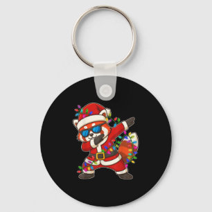 Christmas Red Panda Dabbing Lights Santa Xmas For  Key Ring