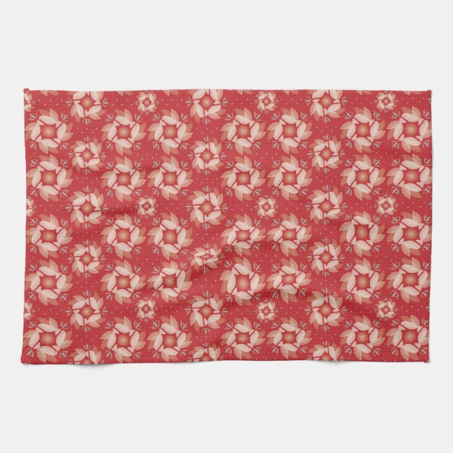 Christmas Red Peace Dove Tea Towel (Horizontal)